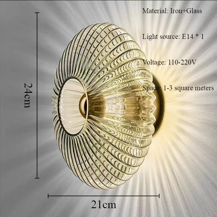 Modern Simple Multicolour Water Ripples Glass Wall Lamp Nordic Bauhaus Home Decoration Corridor Staircase Board LED Wall Lights