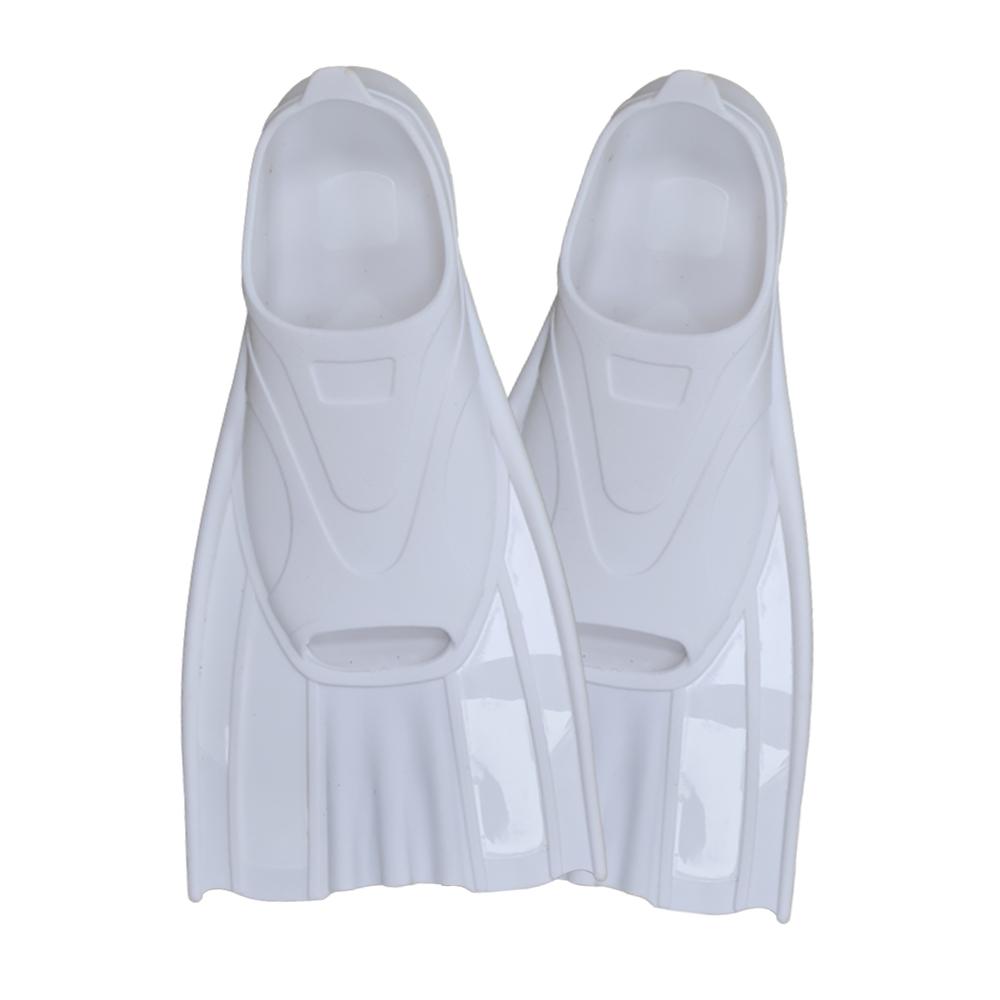 

Full Foot Pocket Fins Silicone Floating Swim Buckles Snorkeling Diving Flippers Training Short Lap Swim Shoe Travel Size Adults XS(35-36) белый