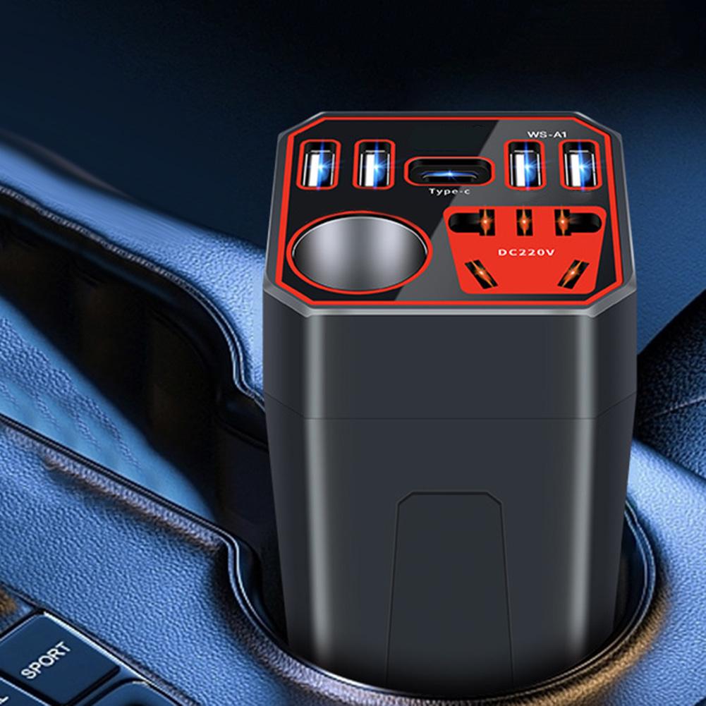 Ensures Absolute Safety Car Power Inverter 12V/24V Inverter Smart Display Updates USB 3.0 Charging Port ABS Material