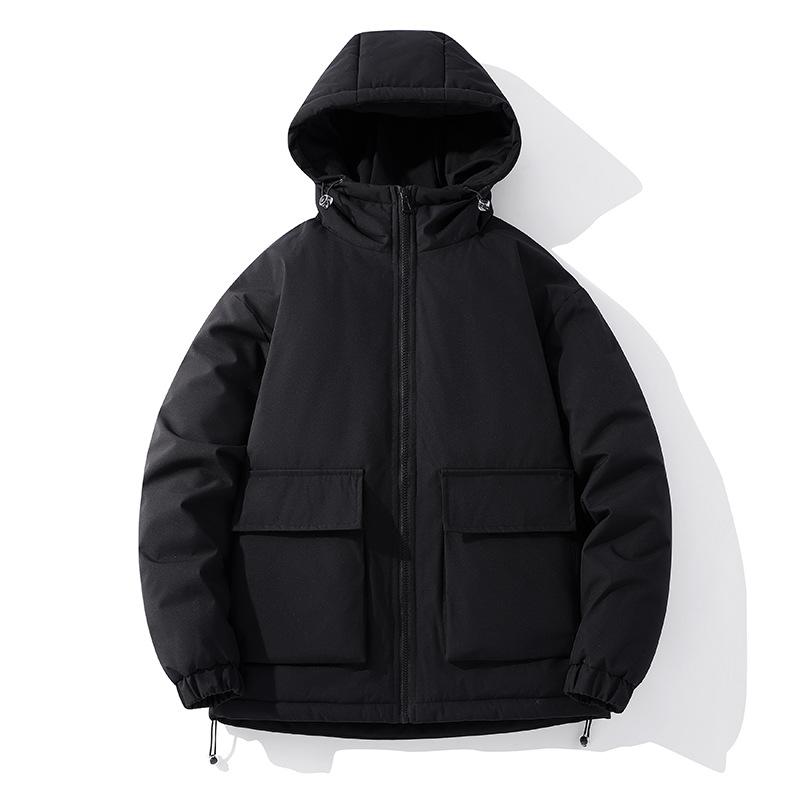 Cotton Clothing Men's Winter Loose Solid Color Cotton Jacket Thickened Workwear Big Yards Cotton Jacket Jacket Warm