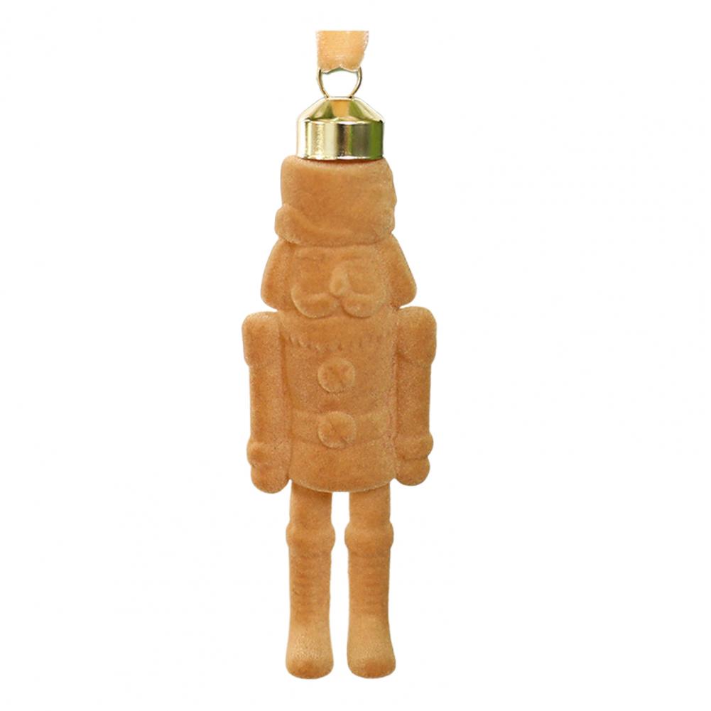 Walnut Soldier Decoration Pendant Christmas Nutcracker Ornament Festive Flocking Nutcracker Hanging for Christmas for Xmas