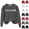 Ladies Fashion Casual Long Sleeve Printed Round Neck  Pullover Top