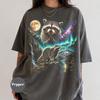 Raccoon Moon Shirt, Funny Raccoon Graphic Tee, Viral Trash Panda Shirt, Retro Moon Animal Apparel, Woodland Gift