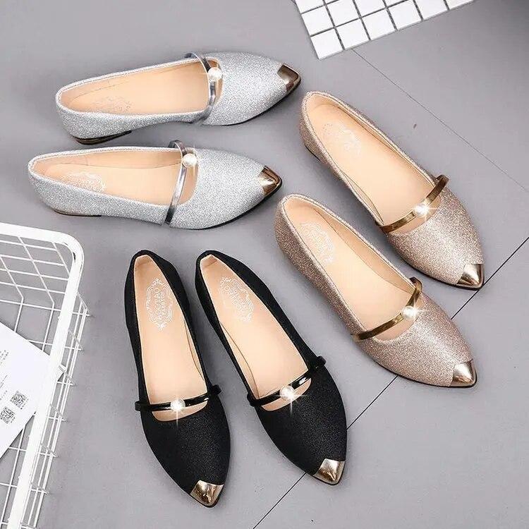 Women's Shoes Fashion Casual Summer 2024 Elegant Pearl Low Heel Shoes for Women Classic Luxury Pumps Ladies Office Slip On Shoes
