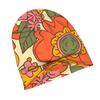 ZLIENSZUS Adult Knit Hat with Subtle 70S Flower - Flat-Printed Winter Beanie, Soft Warm Suitable for Cold Weather, Casual & Outfits, Versatile for Dai