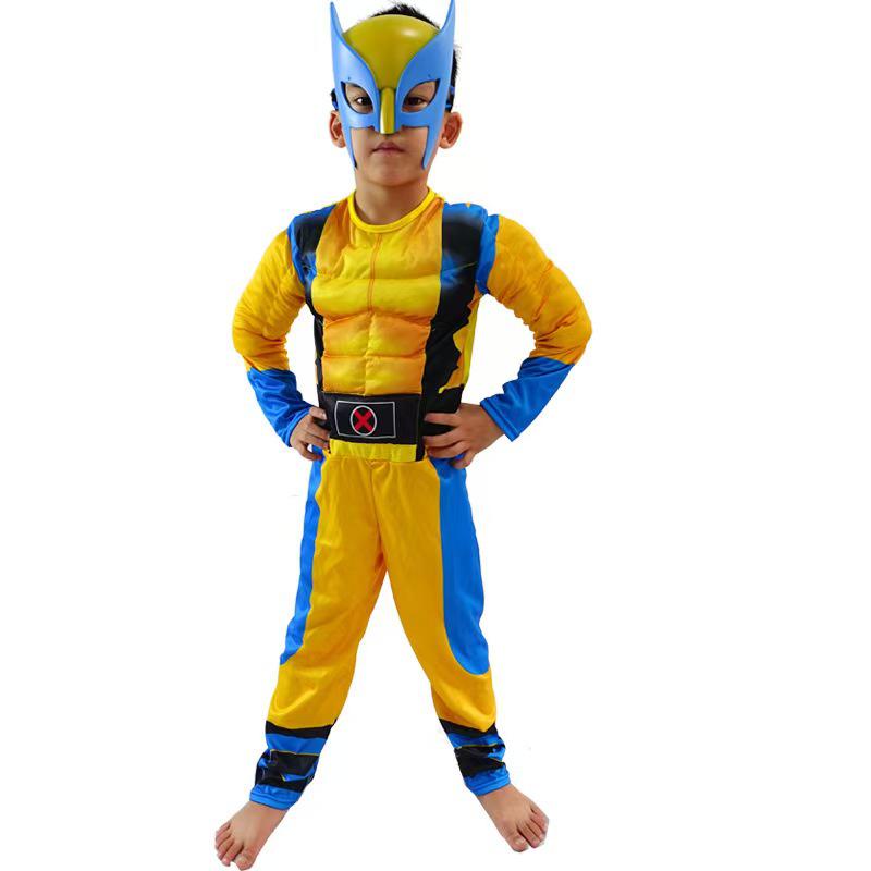 Children's Halloween Cosplay Costumes: Thor, Spider-Man, Venom, King Kong, Hulk.