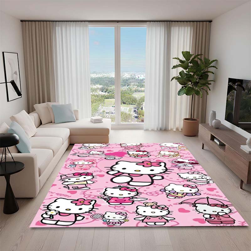 

Cute Hello Kitty Cartoon Rug, Suitable for Living Room, Bedroom, Kitchen, Doorway, Children s Non-slip Floor Mat, Birthday Gift. 60x90cm