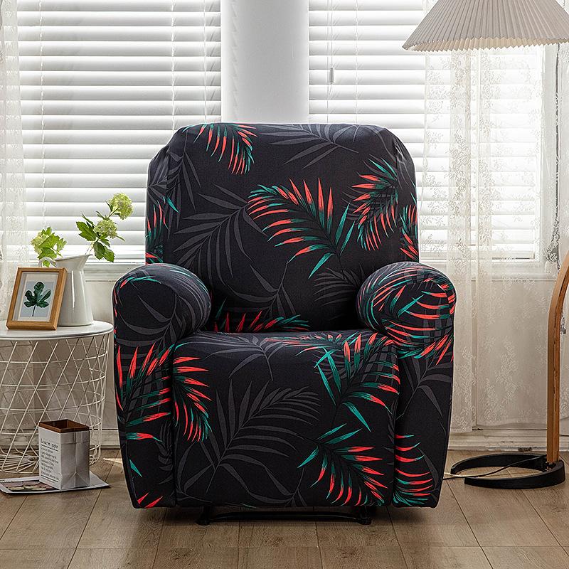 Elastic Printed Fabric All-Inclusive Recliner Cover Rocking Chair Cover Sofa Cover Protective Cover Single Function Recliner Cover