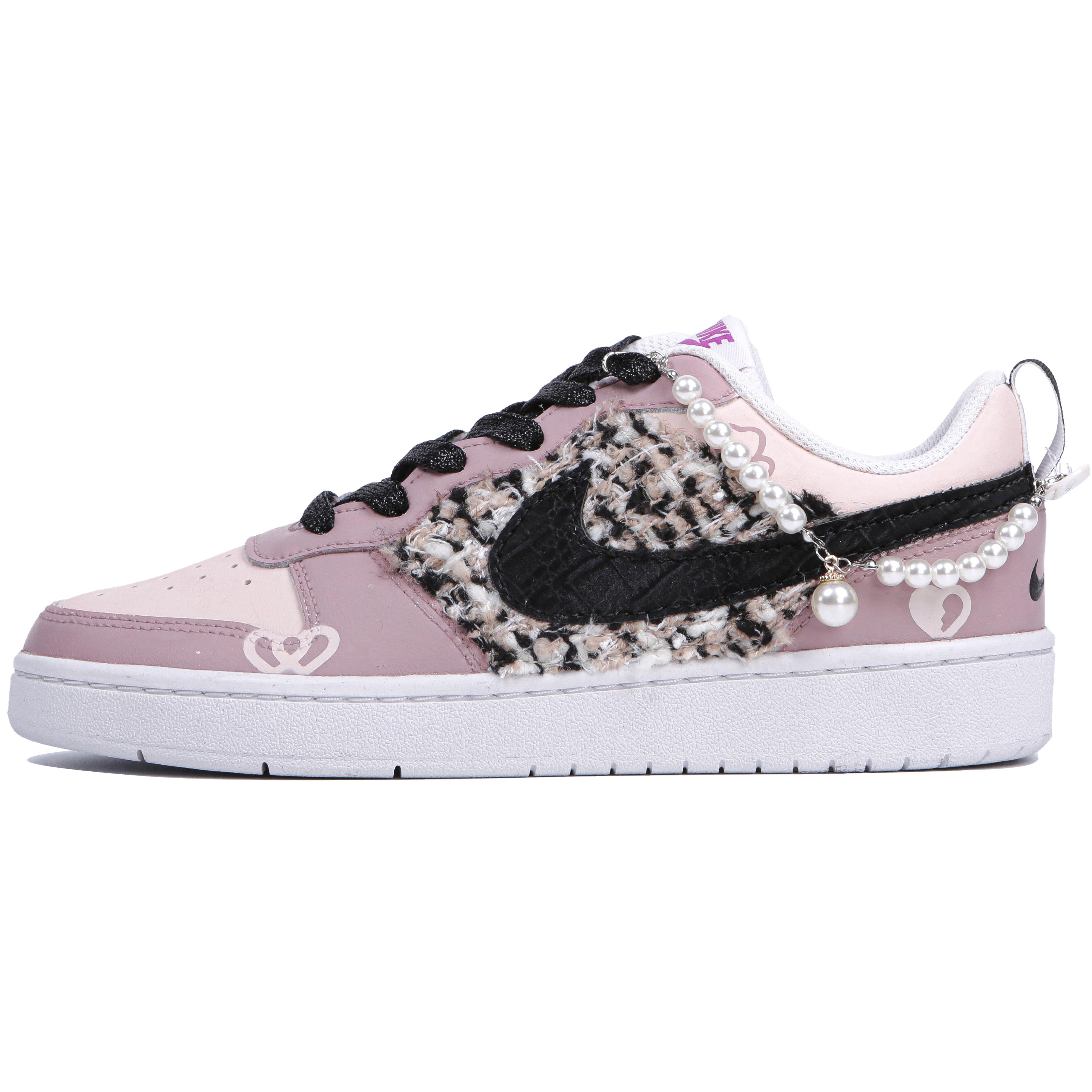 

Nike Court Vision 1 Pearl Scent Low top Skateboard Shoes GS Pink Black DQ5979-100(Team4-) 36