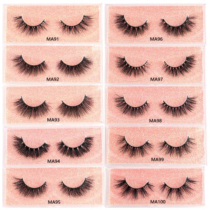 Free Sample Customized Eyelash Box Full Strip 100% Real Mink Lashes Vendor 25mm 20mm 3d Mink Lashes