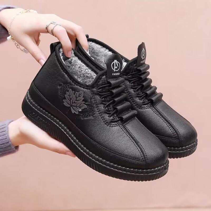 

Зимние новые нескользящие удобные повседневные женские туфли без застежки, флисовые зимние ботинки, утолщенные женские туфли 41