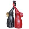 Набор статуэток слонов (2 шт), Black & Red Cute Elephant Statues Animal Figurines Set,  eCraftIndia