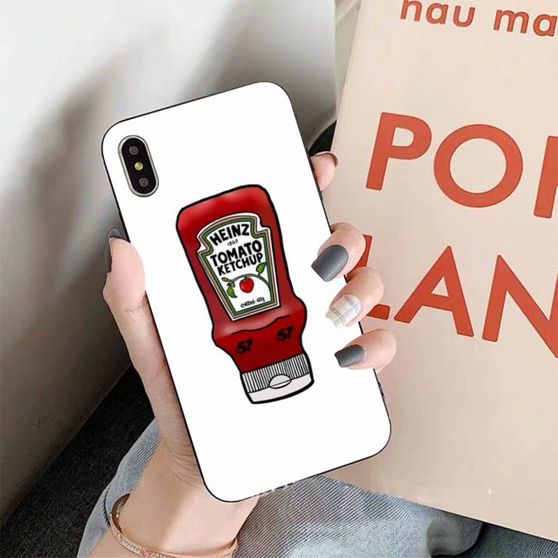 MaiYaCa Cute Ins Heinz Tomato Ketchup Mustard Phone Cases for iPhone 11 12 Pro XS MAX 8 7 6 6S Plus X 5S SE 2020 XR Cover