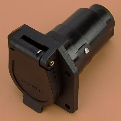 Round 7-Way 7 Pin Connector Male & Female Plug Socket Adapter for N Style RV Trailer Truck 6-24V