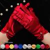 Short Satin Wedding Gloves for Brides - Multi-color Options for Stage Performance and Banquets
