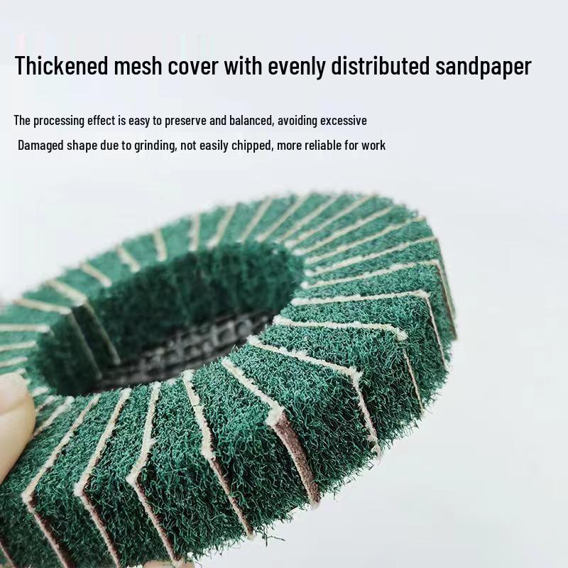 4-inch Vertical Scouring Pad Polishing Wheel, 100x16mm Stainless Steel Brush Sandpaper Flap, Flying Wing Grinding Disc