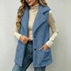 Womens  Vest Casual Lightweight Fuzzy Sleeveless Jackets with Pockets