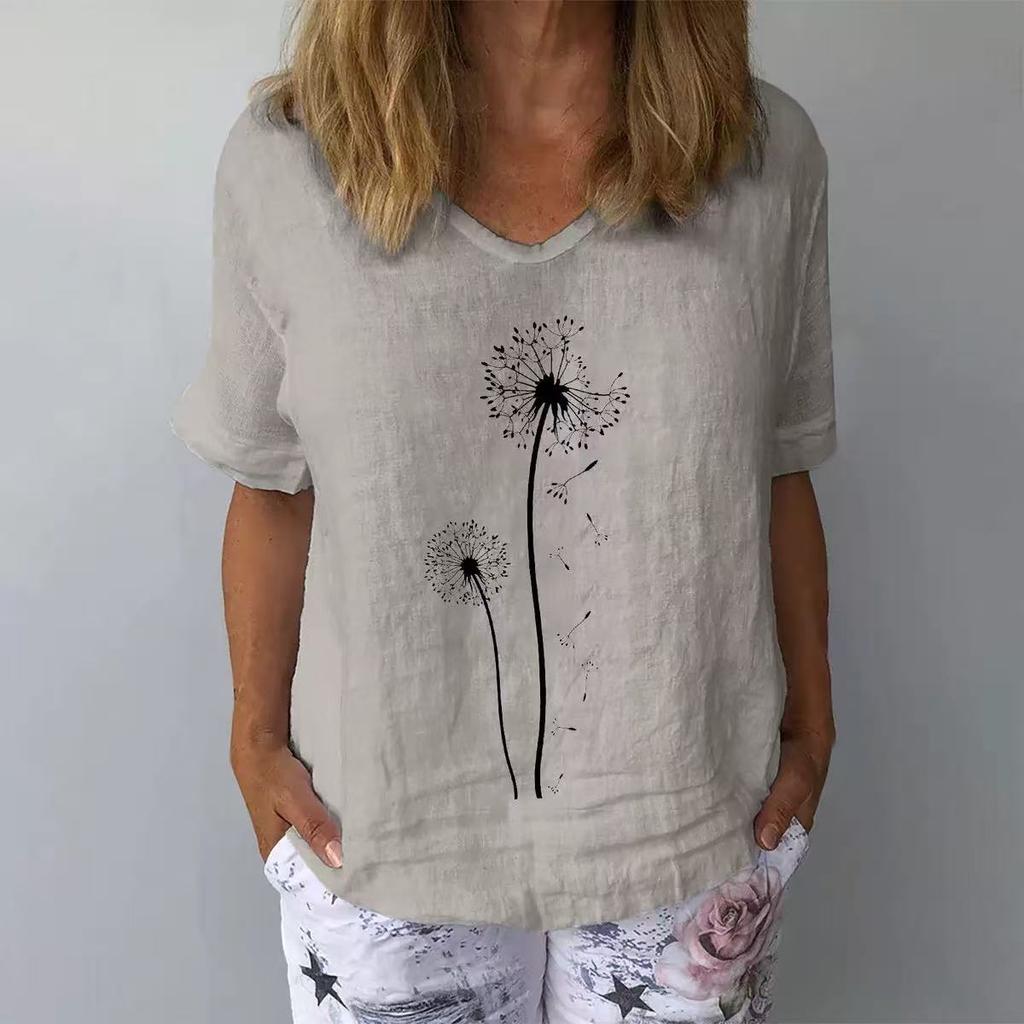 GMXIA Damenmode, lässig, Sommer, kurzärmelig, O-Ausschnitt, Blusen und Hemden