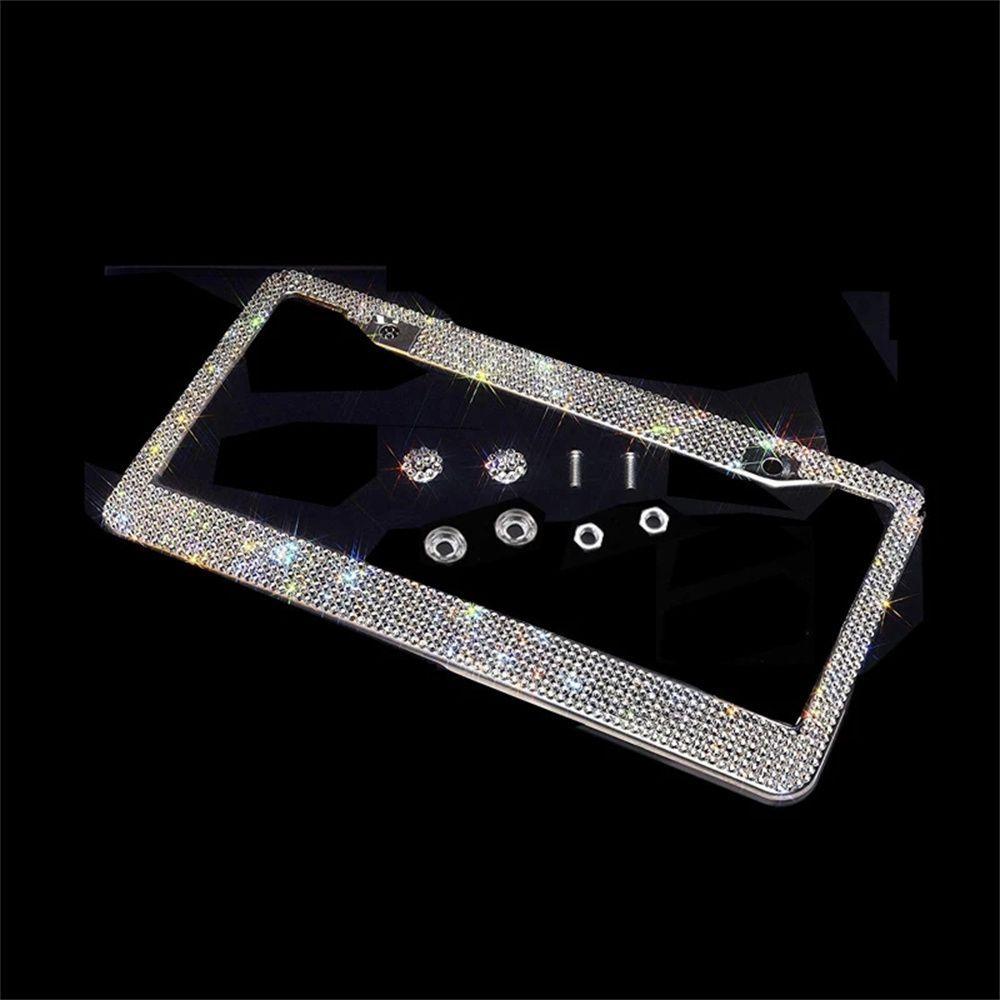 Crystal For Canada Rhinestone For USA Truck License Plate Frame Car Frame Plate Bling License Plate