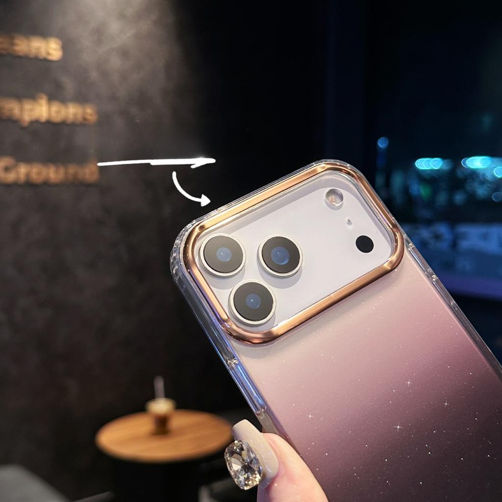 Applicable To IPhone17PROMAX Starry Sky Glitter Gradient Phone Case Apple 16 Acrylic Advanced Sense Protection Case