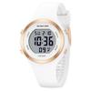 GOLDEN HOUR Waterproof Sports Ladies Digital Chronograph Silicone Strap Watch Rose Gold Starlight Milk White. Modern