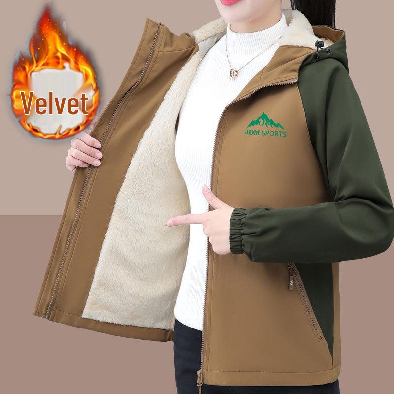 

Women s 2024 Fleece-Lined Winter Windbreaker: Thick, Cotton-Padded Jacket XL