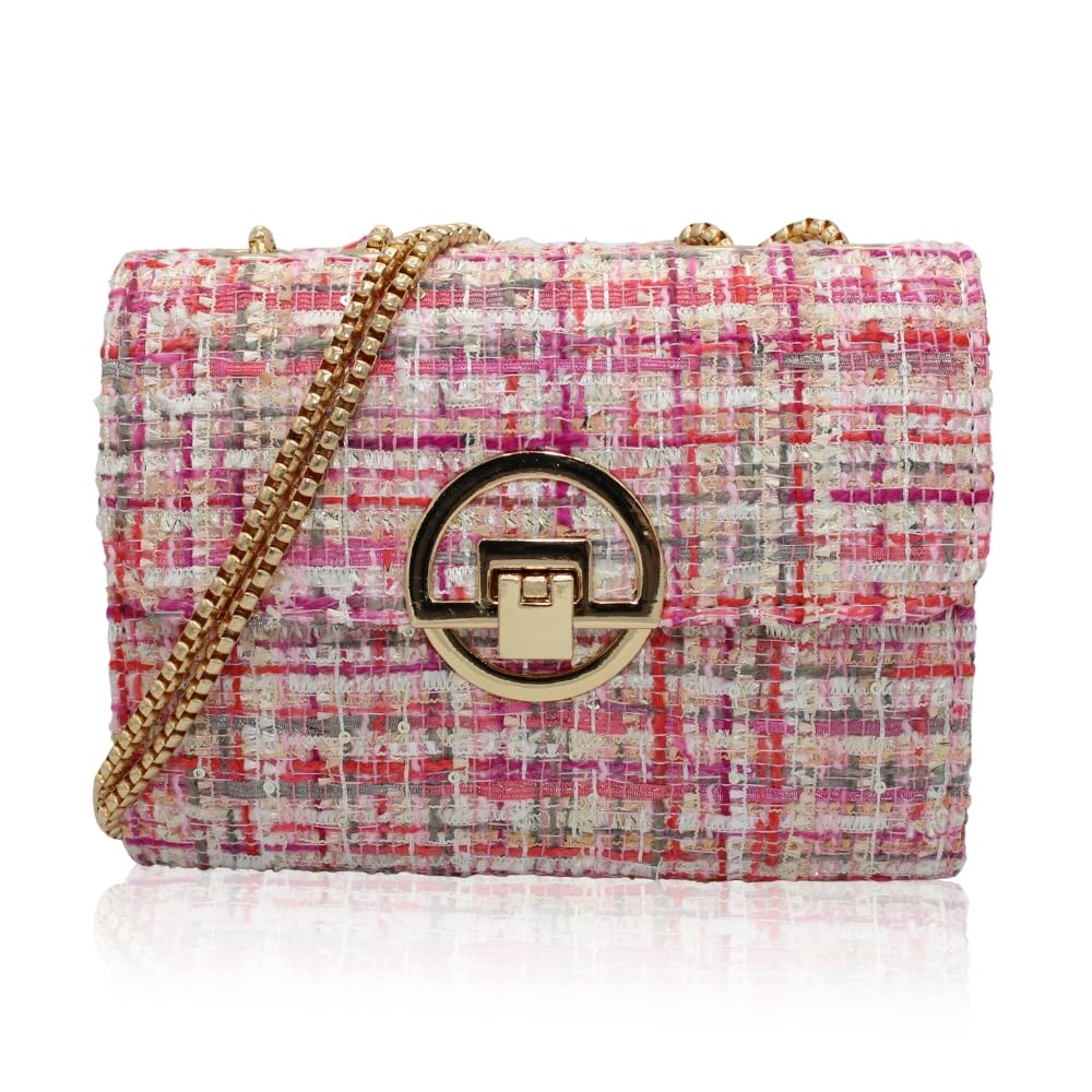 

Женская маленькая сумка через плечо DESAFIANTE (Розовая Ткань)