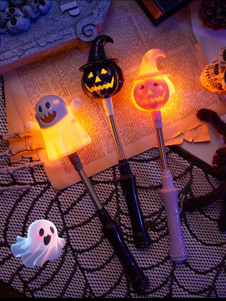 New Halloween Decoration Pumpkin Lantern Children'S Toys Small Gift Glowing Hand Stick Bar Party Supplies Gift Props
