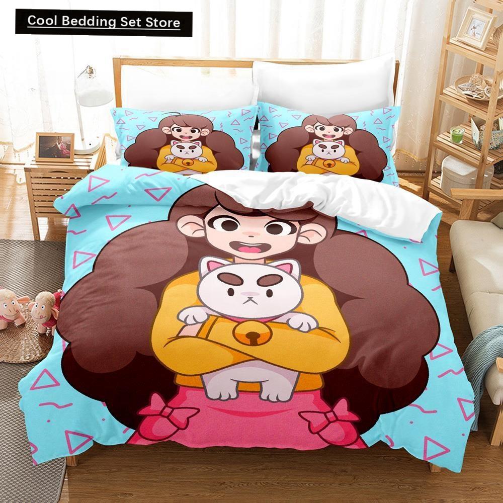 

Модный комплект постельного белья с 3D-принтом в стиле аниме «Пчела и котенок», односпальная кровать размера «queen-size», комплект постельного белья для взрослых и детей, пододеяльник EU single(135x200cm)