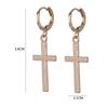 1Pair Modish Stylish Women Men Cross Pendant Cricle Earrings Tragus Cartilage Earrings Punk Giveaway Present Jewelry Gold Color Cool Engagement