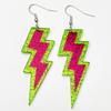 Fluorescent Shining Oil Gloss Magnetic Tape Retro Era Earrings Lightning Element Radio Women's Eye Catching Earrings Gift