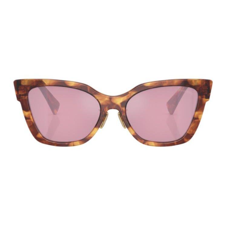 MIU MIU Letter Logo Acetate Irregular Sunglasses Women Sunglasses Brown MU02ZS11Q50D