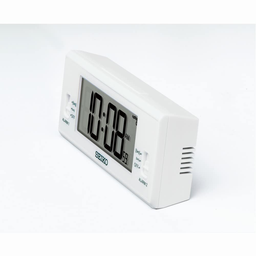 Seiko Clock Alarm Clock Table Clock Digital Radio Wave White 48 x 123 x 30mm SQ321W