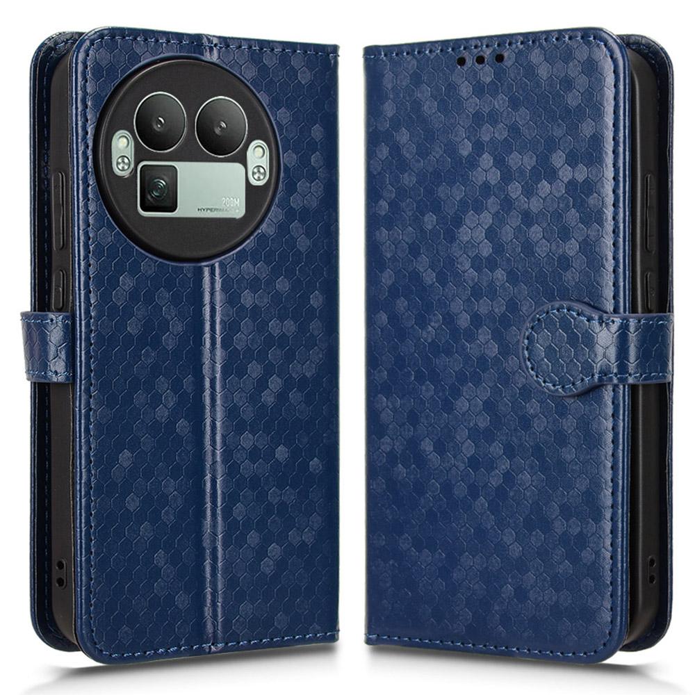 For Realme GT 8 Pro 5G Wallet Case Dot Pattern Imprint PU Leather Phone Cover with Wrist Strap