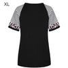 Women Leopard Stripe Print Crew Neck Short Sleeve Shirt