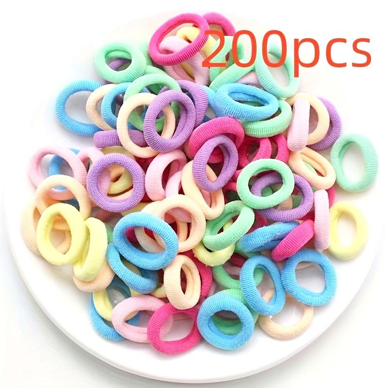 

200pcs High Elasticity Colorful Mini Hair Ties, Bright Color Mix Set,Braiding Accessories,Suitable for Parties and Casual Attire