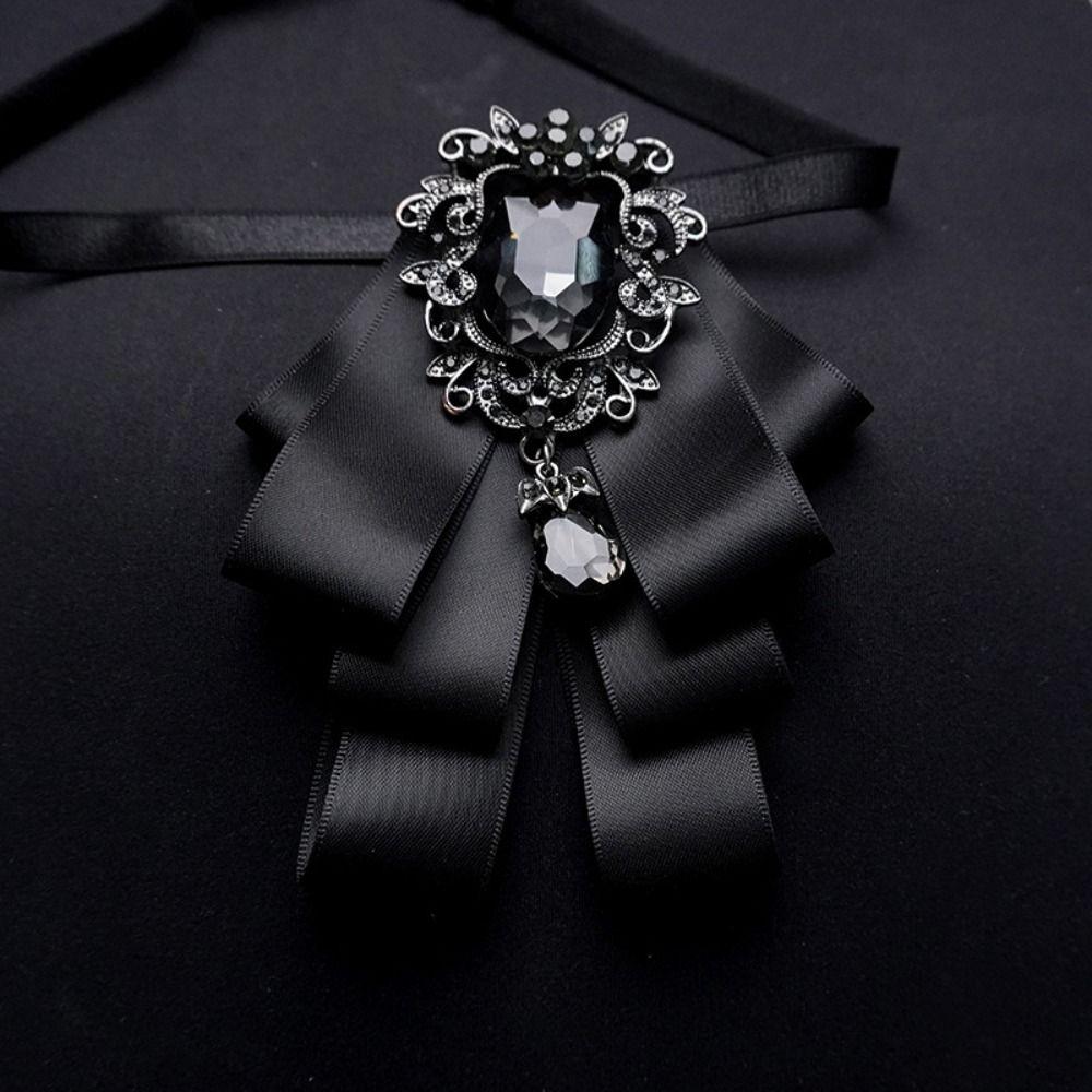 Kristall-Fliege Polyester-Kragen Blumen-Brosche Zubehör Corsage-Nadel Blusen-Dekoration