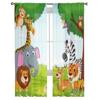 Animal Cartoon In The Jungle Tulle Sheer Curtains for Living Room the Room Bedroom Kitchen Decoration Voile Organza Curtains