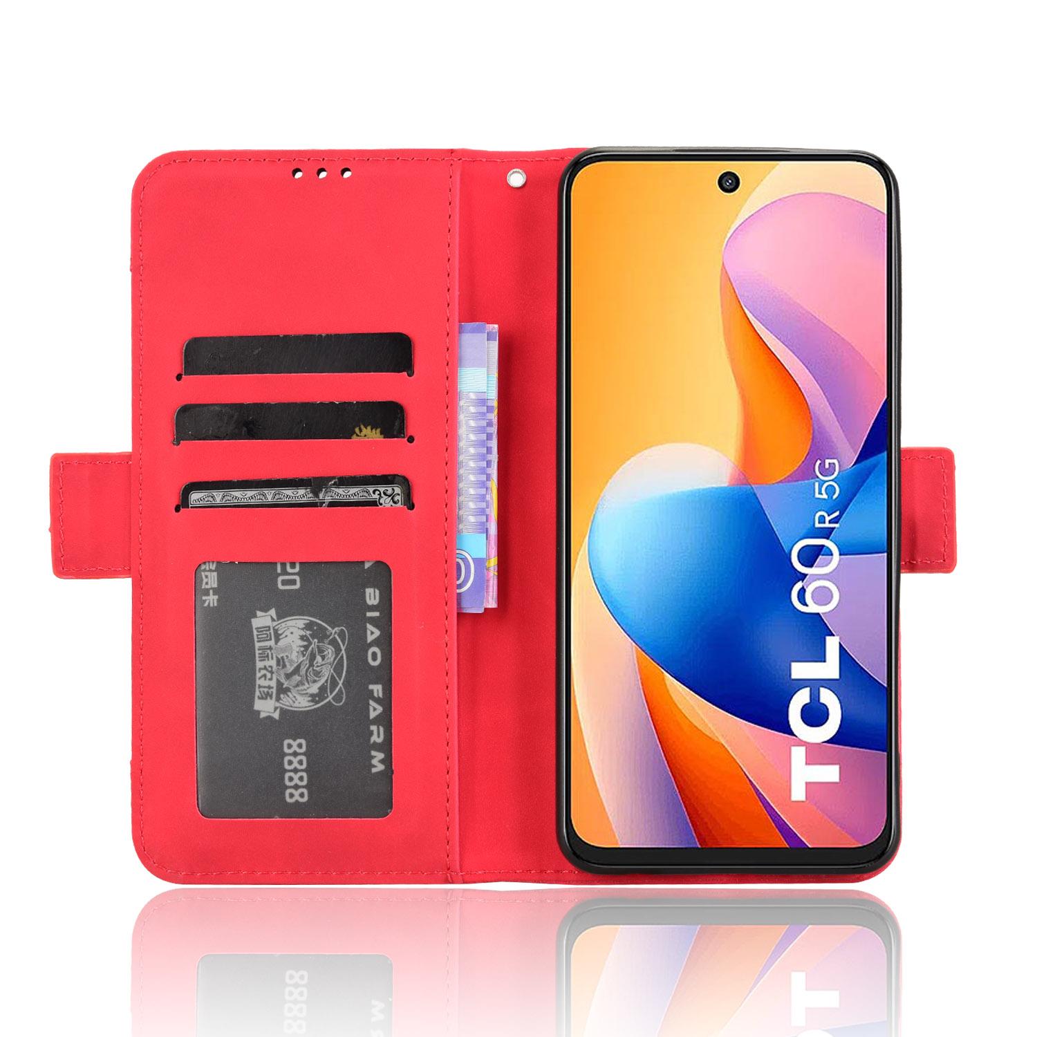 

For TCL 60R 5G Leather Case Phone Wallet Cover with Multiple Card Slots Black