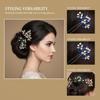 3Pcs Crystal Bride Elegant Hair Pins Fashion Leaves Rhinestones Hairpin Headwear For Women Party Jewelry Hair Accessories