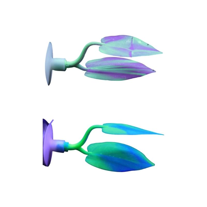 Double Layer Bettas Resting Leaf Safe Silicones Fish Tanks Decoration Realistic Corals Habitat Accessories фиолетовый/зелёный