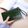 Women's Korean Style Zipper Wallet - Long Clutch with Multi-Card Slots and Wristlet