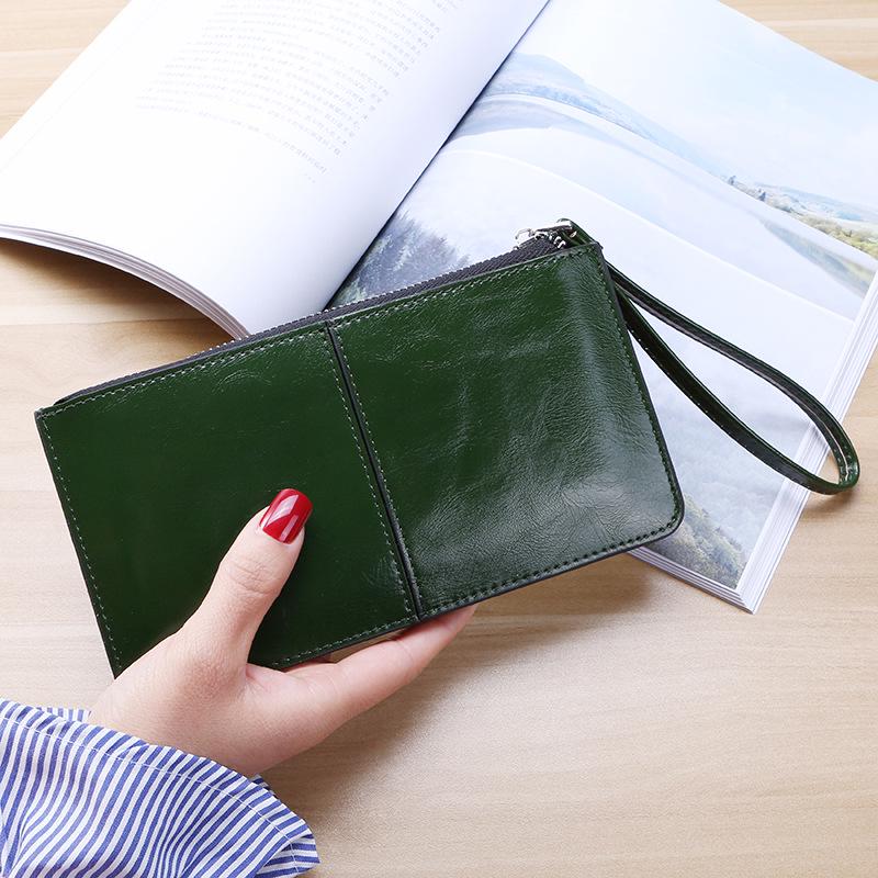Women's Korean Style Zipper Wallet - Long Clutch with Multi-Card Slots and Wristlet