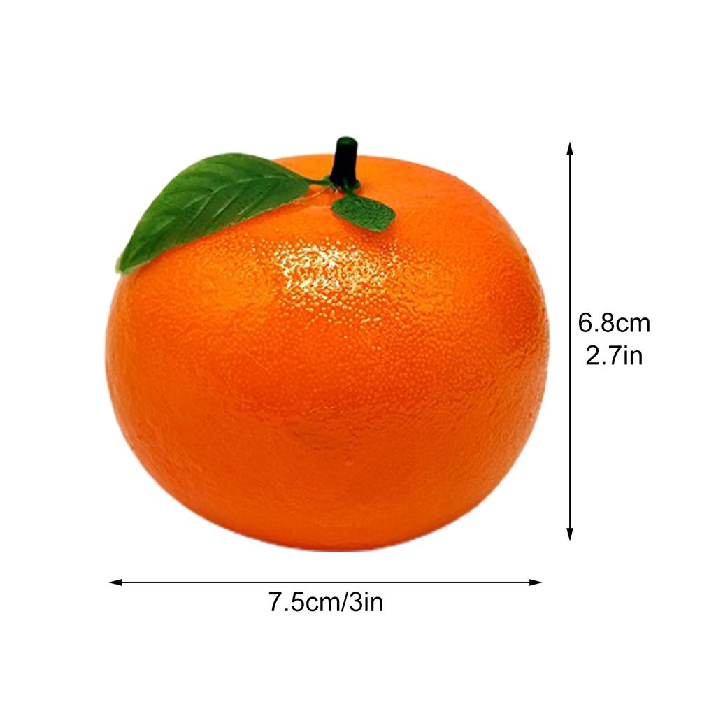 Künstliche Orange mit Grünen Blättern Schaumstoff Lebensecht Unecht Simulation Obst für Zuhause Party Küche Dekoration Fotografie