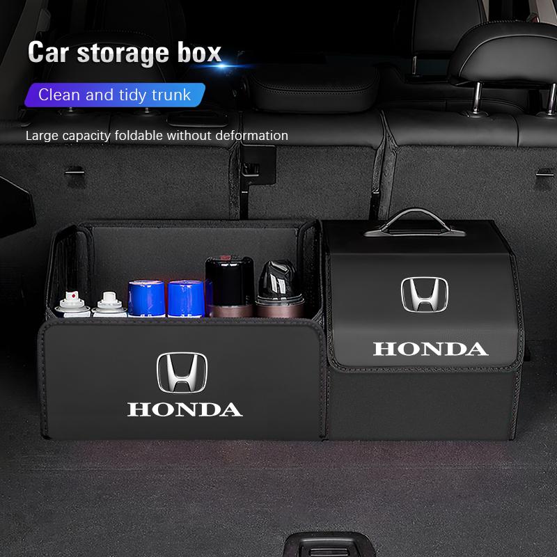 Car Boot Storage Box High-capacity Leather Organizing Case For Honda Civic Accord Crosstour Spirior Odyssey Avancier UR-V Sienna