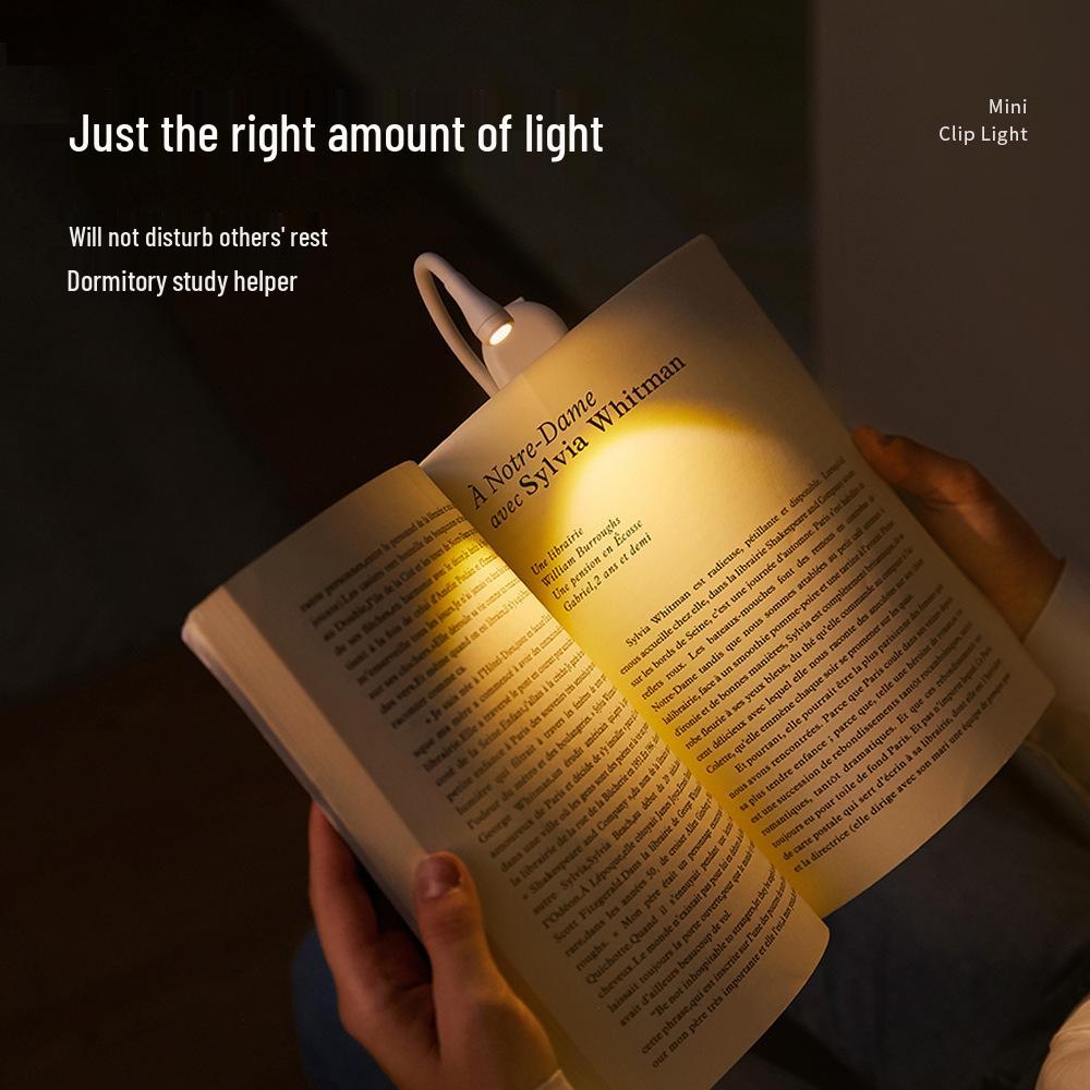 Compact USB Rechargeable LED Desk Lamp - Eye-Friendly Reading Light & Student Gift