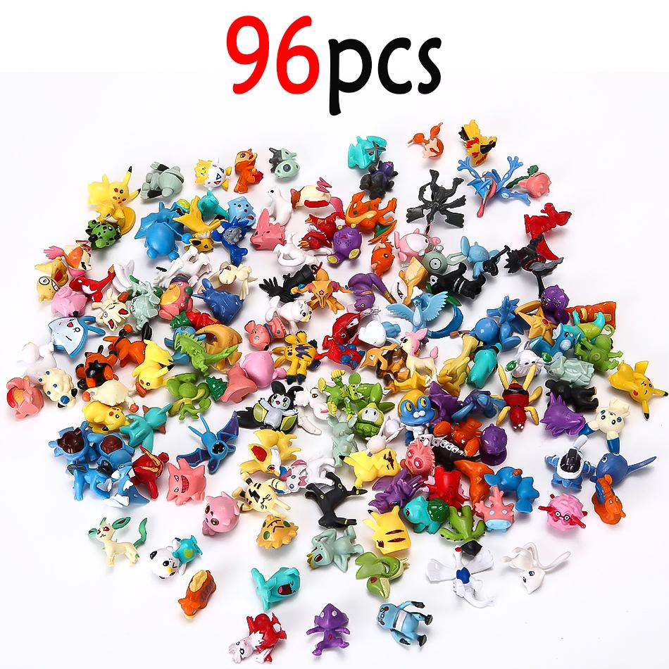 Kids Childrens Toys Toys 144 Pcs/Lot Mini Pokemon Figure Pikachu Scale Ratio Model 2-3cm Kawaii Figurine PVC Dolls 6*24pcs