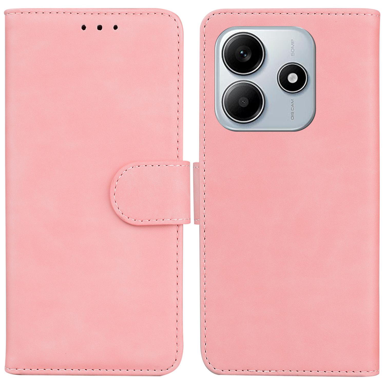 

For Xiaomi Redmi Note 14 5G Case Solid Color Leather Wallet Phone Cover C