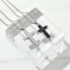 Vnox Natural Black Onyx Cross Necklace for Men, Stainless Steel Pendant Box Chain, Religious Jewelry Gift for Husband Father Son
