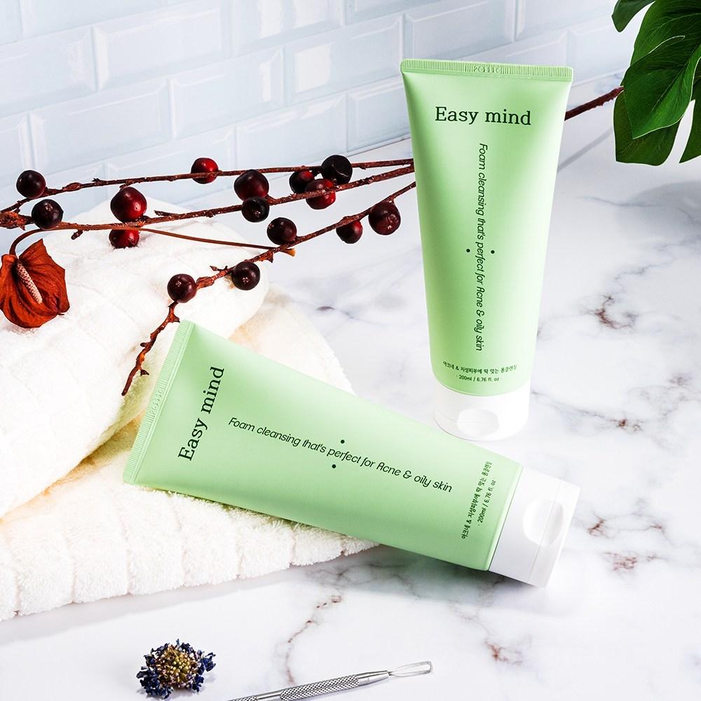 EasyMind Kwas Salicylowy Trądzik Pory BHA Trądzik Łagodny Alkaliczny Pianka Oczyszczająca 200ml Duża Pojemność, 2 Sztuki